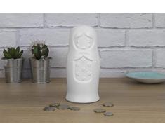 Gift Republic poupée Russe Tirelire, Blanc