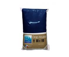 Nuit des Vosges 2237313 Cotoval Drap Housse Uni Coton Marine 80 x 190 cm