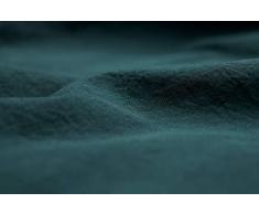 L1NK STUDIO Drap Plat uni pour lit 200 cm (290X280cm) 100% Coton (Percale 200 Fils) Teal