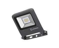LEDVANCE Endura Flood LED | Projecteur Extérieur | Gris foncé | 10 Watts - 700 Lumens | Blanc Chaud 3000K | Etanche IP65