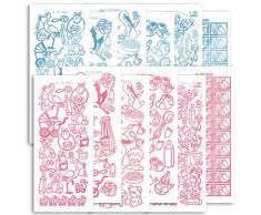 Peel Off Stickers Naissance Pastel CPD 1019, Stickers, Multicolore, 23Â x 10Â x 1Â cm
