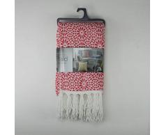 douceur dintÃ©rieur plaid a franges 125x150cm tunis corail