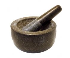 JADE TEMPLE Mortier avec Pilon en Granit Gris, Granite, Gris, 14 x 7.7 cm
