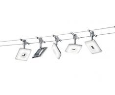 TRIO - Spot Pontius 5 LED - 4,1 W, 3000K, 330 Lm - Corps: métal, chrome - L : 500cm, L:13cm, H:15cm IP20 - Modèle déposé