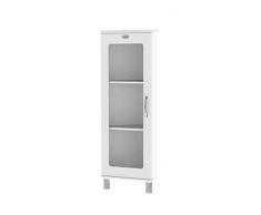 TENZO Malibu Vitrine d'angle Panneau/MDF, Blanc, 50 x 39 x 143 cm