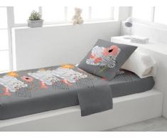 Soleil docre 231030 Parure de Lit 3 PiÃ¨ces Elise Coton Gris 180 x 290 cm