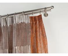 InCasa Double Tringle Ã Rideaux: Ã 20 mm, L. 220 cm. en Acier satinÃ© â Complet