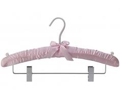 Le Cintre FranÃ§ais - Pack de 50 - CHARM 38 PINCES ROSE Cintre Tissu Satin Pinces Gomme Satin Rose 38x4x22 cm