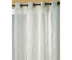 HomeMaison 807785 Panneau Voilage tamine Brode sur la Hauteur en Vagues Polyester Ivoire 0,2 x 140 x 240 cm