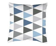 Home Fashion 66341â106Â Bleu 40Â x 40Â cm Housse de Coussin Impression numÃ©rique, Velours Bleu, 1Â x 40Â x 40Â cm
