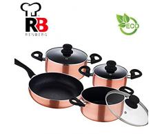 Renberg Batterie de Cuisine, en Aluminium, Marron, 26Â cm