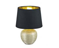 Reality, Lampe de table, Luxor 1xE14, max.40,0 W Tissu, Multicouleur, Corps: Céramique, or Ã:18,0cm, H:26,0cm IP20,Interrupteur de cordon