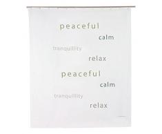 Opportunity 11J0800004 Rideau de Douche relax avec anneaux, Polyester, Beige/Blanc 200 x 180 cm