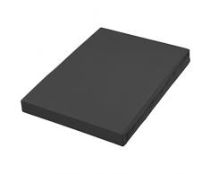 schlafgut Jersey-Elasthan Drap Housse, Coton, Noir, 220 x 100 x 1 cm