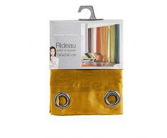 douceur dintérieur rideau a oeillets 140x280 cm shantung shana moutarde