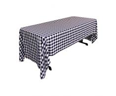 La Lin Vichy Ã Carreaux Nappe Rectangulaire, Polyester, Bleu Marine/Blanc, 152.4 x 305 x 0.04 cm