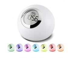 Maclean MCE114 Lampe LED avec horloge et alarme