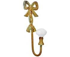 Better & Best Cintre de 1 Crochet en Forme de Noeud Metal policromado, céramique, Vert, 5 x 4 x 14,5 cm