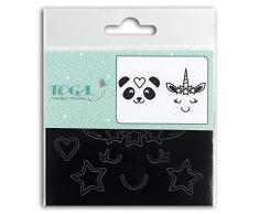 Toga Stickers Licorne - animaux - Ãtoiles, Autre, Noir, 10.5 x 12 x 0.1 cm