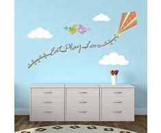 Walplus Autocollant Mural Eat Play Love Amovible Auto-AdhÃ©sif Mural Art Stickers Vinyle Maison DÃ©coration DIY Salon Chambre Bureau DÃ©cor Peint Enfants Chambre Cadeau, Blanc