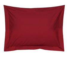 Blanc des Vosges Uni 57 Fils Taie, Coton, Carmin, 50 x 75 cm