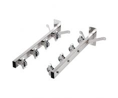 Sauvic 89405 SÃ©choir Ã Linge Mural avec 8 poulies Inoxydable, INOX