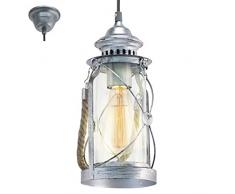 Eglo 49214 Suspension, DiffÃ©rents matÃ©riaux, Argent