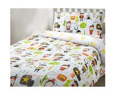 Bedlam Cowboys et Indiens de Housse de Couette pour Enfant, Simple, Coton Polyester, Multi, 200Â x 140Â x 1Â cm