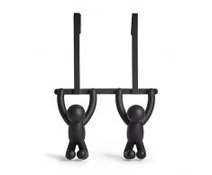 UMBRA Buddy Hook OTD. Patère de dessus de porte Buddy, en plastique et métal, coloris noir, dimension totale 21.6x10.6x31.8cm