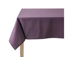 Coucke Nappe Carré Uni Aubergine Coton 180 x 180 cm
