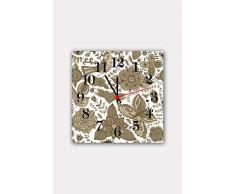 Bonamaison Horloge Murale en MDF, Multicolore, 30 x 30 cm