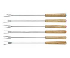 kela 79164 Set en Fondue Forks Modessa 6 piÃ¨ces en Acier Inoxydable/frÃªne, Argent/Brun, 24,5 x 3 x 3 cm