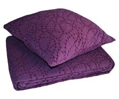 Aster Dessus de Lit Coton chenillé Lie de Vin 250 x 270 cm