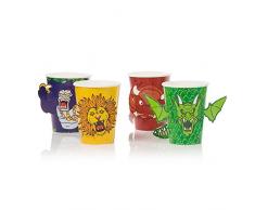 SUCK UK SK CUPANIMALS1 Pack de 16 Gobelets Animal pour fÃªtes Papier, Multicolore, 11 x 8,5 x 8,5 cm