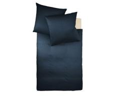 fleuresse Housse de couette avec fermeture-Ã©clair 135x200cm Satin maco 100% Coton Bleu marine