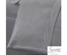 Serene Easy Care Drap Plat, Gris, Super King