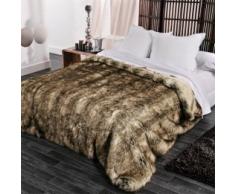 Linder Plaid/Jeté de lit, 82% Acrylique/18% Polyester, Marron, 230 x 250 cm