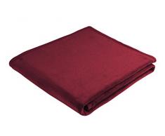 biederlack Orion Plaid, mélange de Coton, en Velours Rouge, Unique