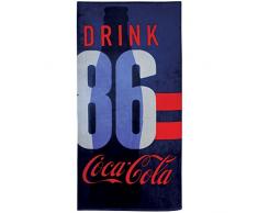 CTI Drap de Plage Coca Cola Sport, 100% Coton, Blanc, 150x75 cm