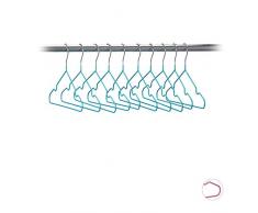 Relaxdays 10024661_56 Enfants Set de 20 cintres, Turquoise, 18,7 x 30,4 x 0,4 cm