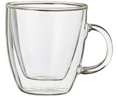 Bodum - 10602-10 - Bistro - Set de 2 Mugs Espresso en Verre Double Paroi avec Anse - 15 cl , Transparent