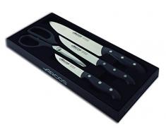 Arcos 152600 Ensemble 3 Couteaux + Ciseaux, Acier Inoxydable, Noir, 37,08 x 3,05 x 16,76 cm