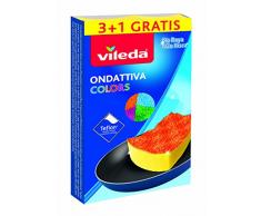 Vileda Colors ondattiva Sauteuse 3 + 1, éponge, Multicolore, 13 x 22 x 2.6 cm, 4 unités