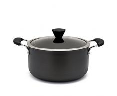 Zinel Anodisé Dur Anti-Adhésif Marmite avec Couvercle en Verre ? 28 Cm