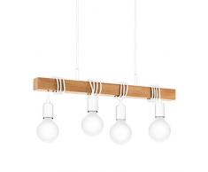 Eglo TOWNSHEND Plafonnier Parent, Acier Bois, WeiÃ 60W 240V
