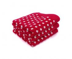 Lasa Graphic Dots Set de Serviette de Toilette 33 x 50 cm Toilette 50 x 100 cm 70 x 140 cm Rose