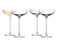 LSA International vin Champagne Soucoupe, Verre, Transparent, 300Â ML, Lot de 4