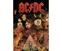 AC/DC Highway to Hell/Flames Poster Drapeau