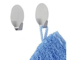 Wenko Crochets murauxMaxi 2 pcs de inox mat, Acier Inoxydable, Argent, 2,4 x 4,2 x 2 cm