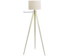 Umi. by Amazon Lampe sur pied, abat-jour en tissu, trépied, blanc, 152,4 cm